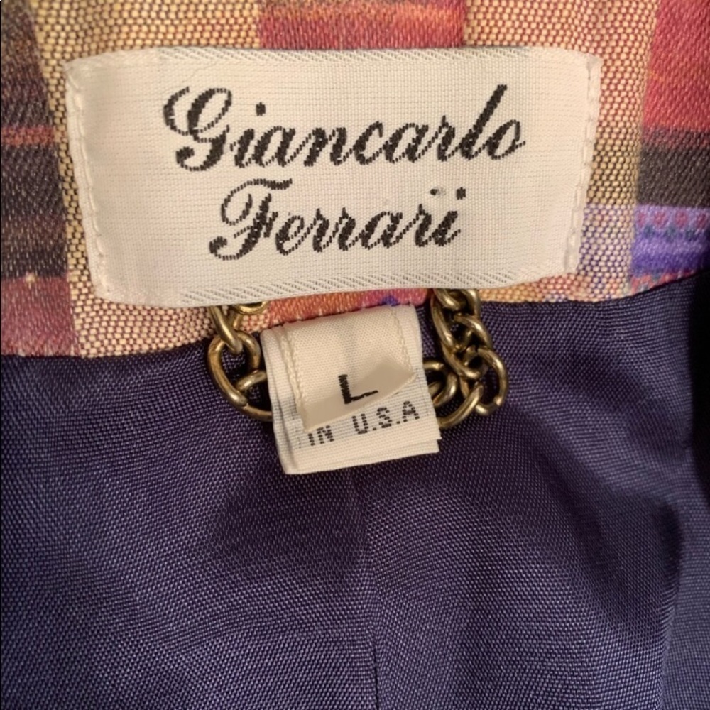 VINTAGE 80S GIANCARLO FERRARI BLAZER SOUTHWEST PATTERN COLOR NEW WAVE GRAPH - Picture 4 of 6